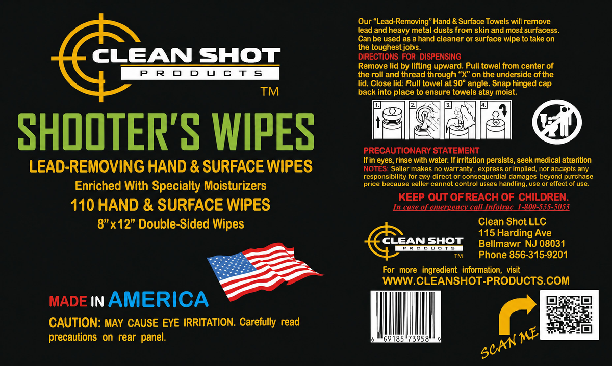 Shooter's Wipes - Lead Removing Wipes for the Range Bag