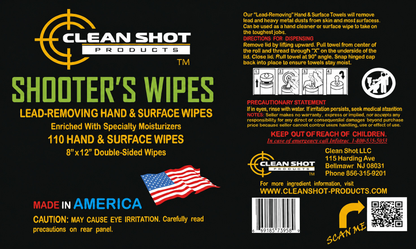 Shooter's Wipes - Lead Removing Wipes for the Range Bag